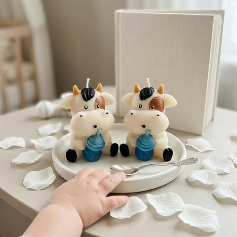 Baby Moo | Hand-painted Scented Candle | Signature Coconut Blend (Soy-Free)