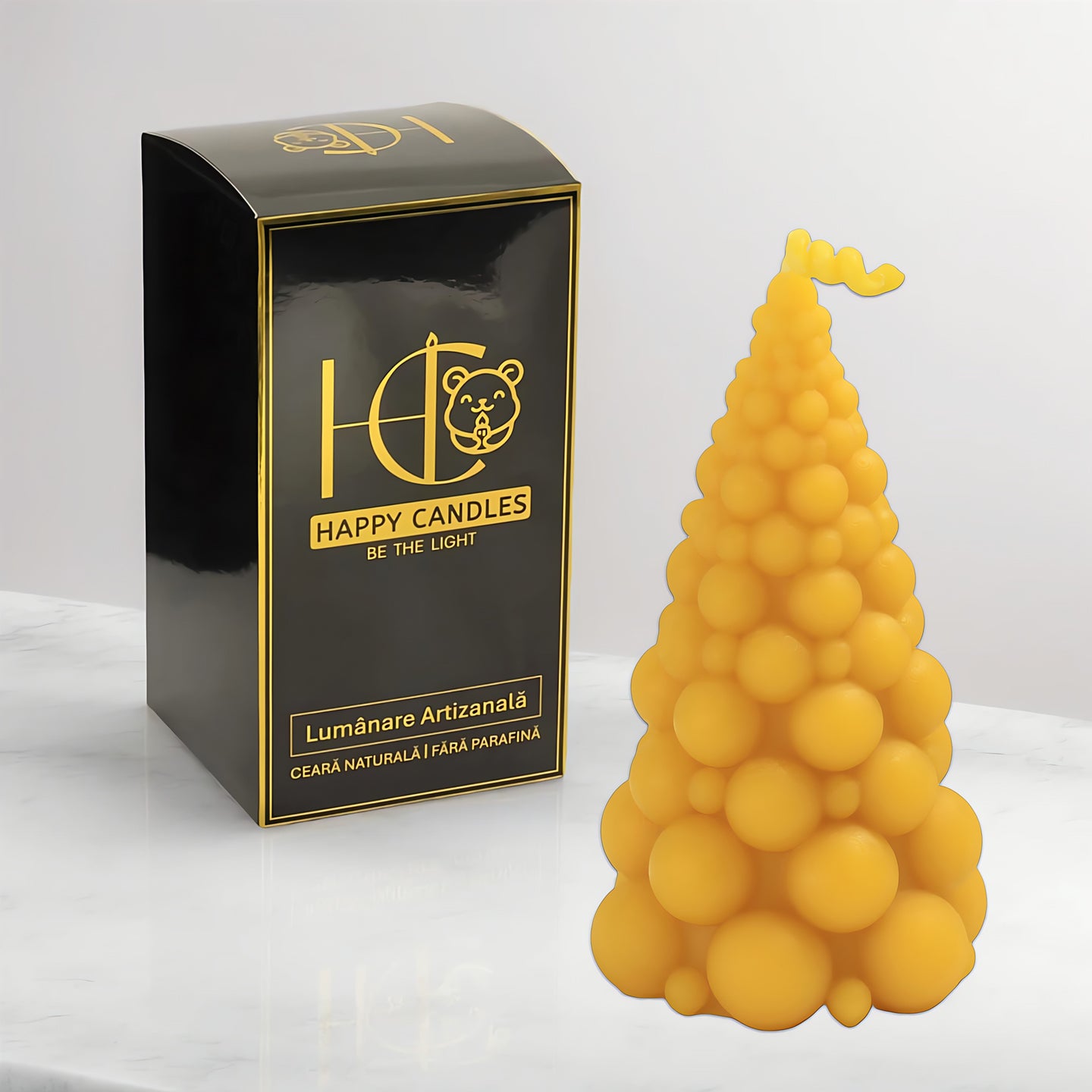 Bubble Christmas Tree Beeswax Candle Small Yellow Cover Image