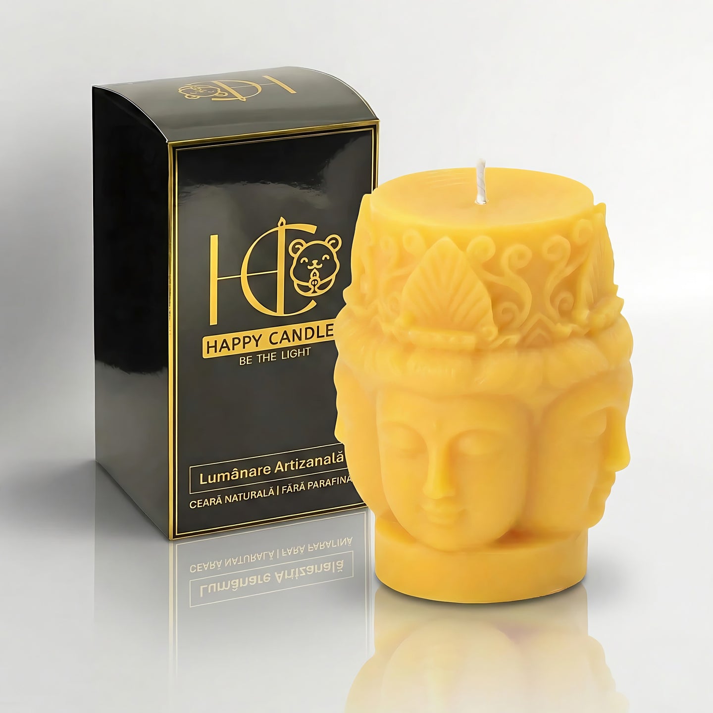 Buddha Bienenwachskerze Gelb Titelbild