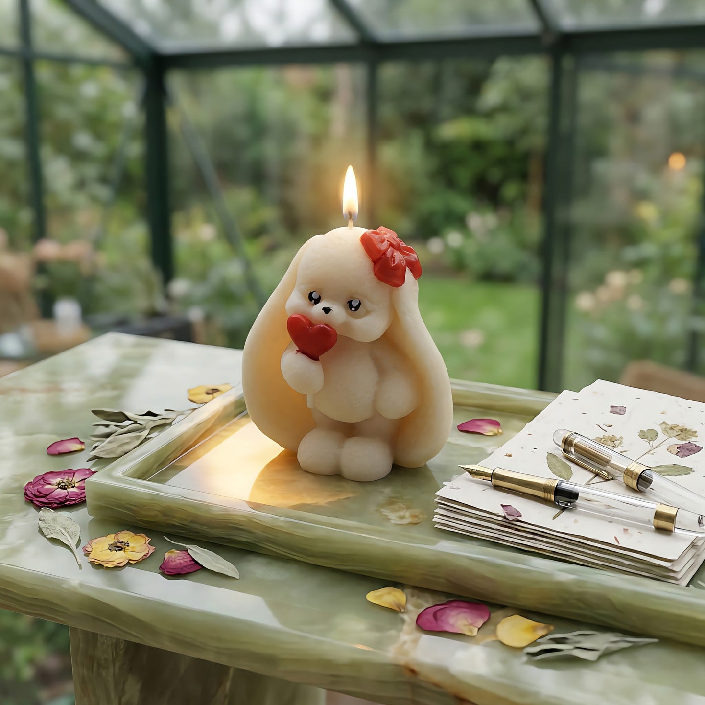 Bunny Love | Hand-painted Scented Candle | Signature Coconut Blend (Soy-Free)