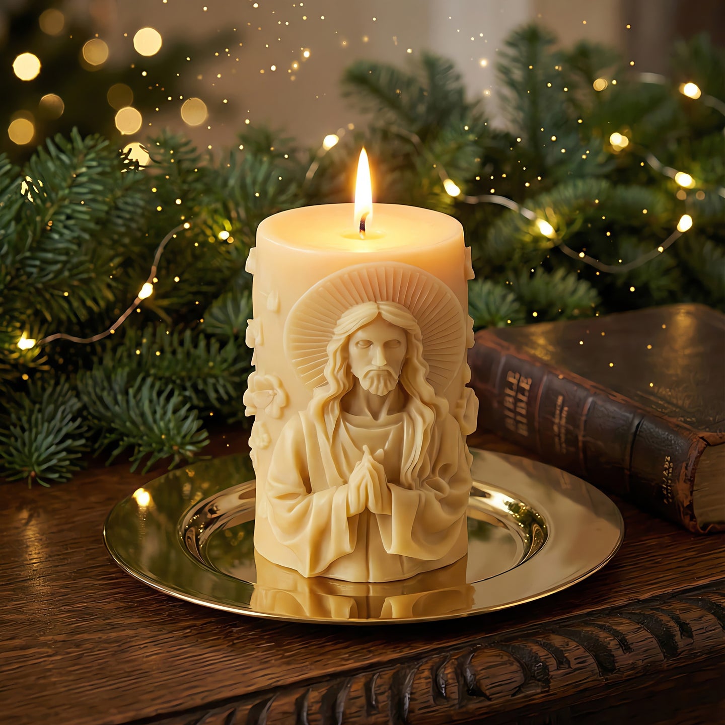 Svíčka ze včelího vosku Kristus Akord 1