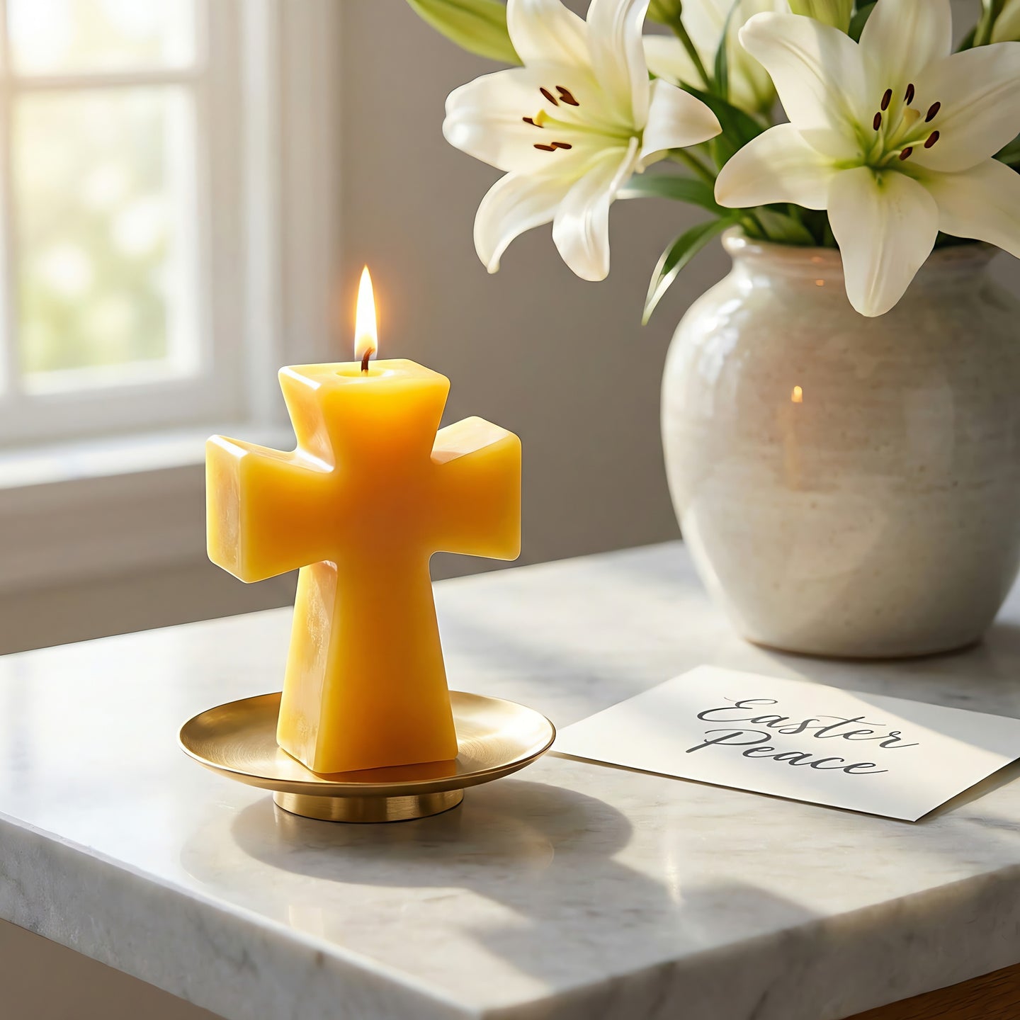 Cross Of Hope Beeswax Candle Accord 1