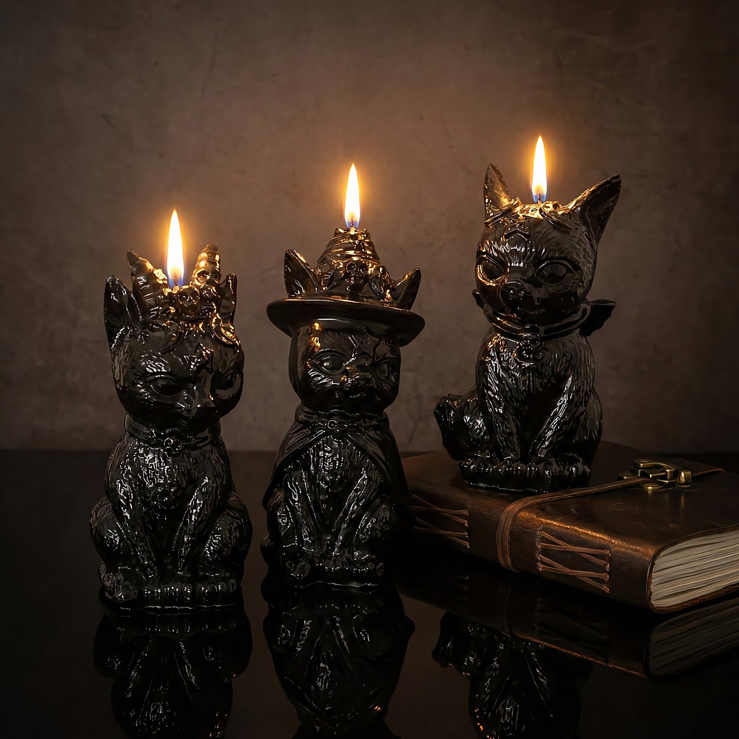 Demon Cats Beeswax Candle Set Accord 1