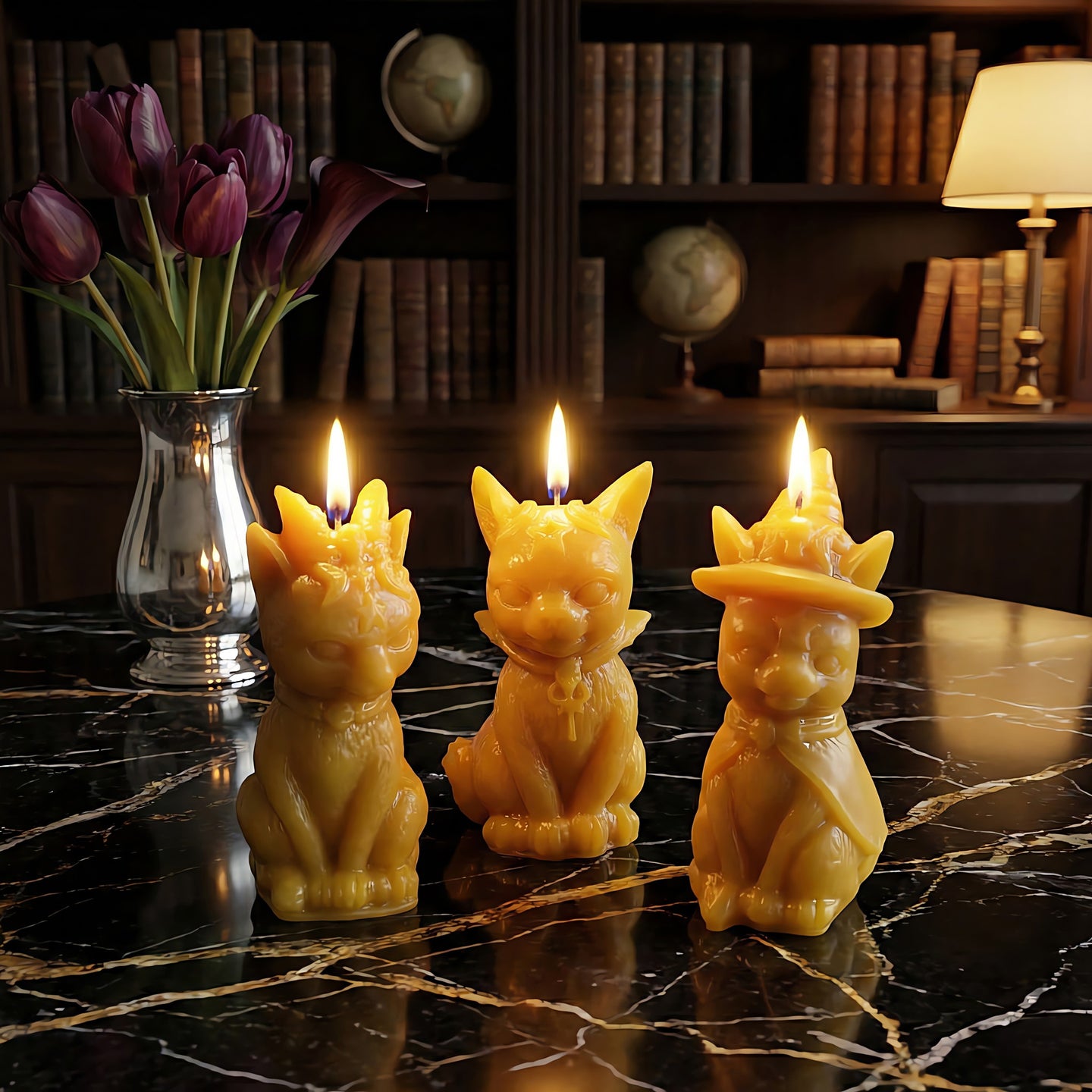 Demon Cats Beeswax Candle Set Accord 3