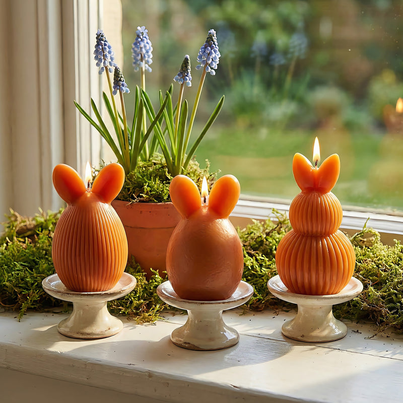 Eared Easter Egg Beeswax Candle Set Accord 3