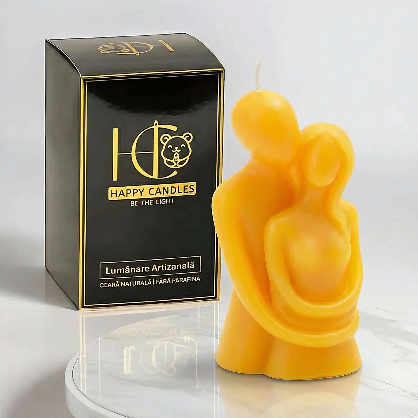 Embracing Couple Beeswax Candle Yellow Cover Image