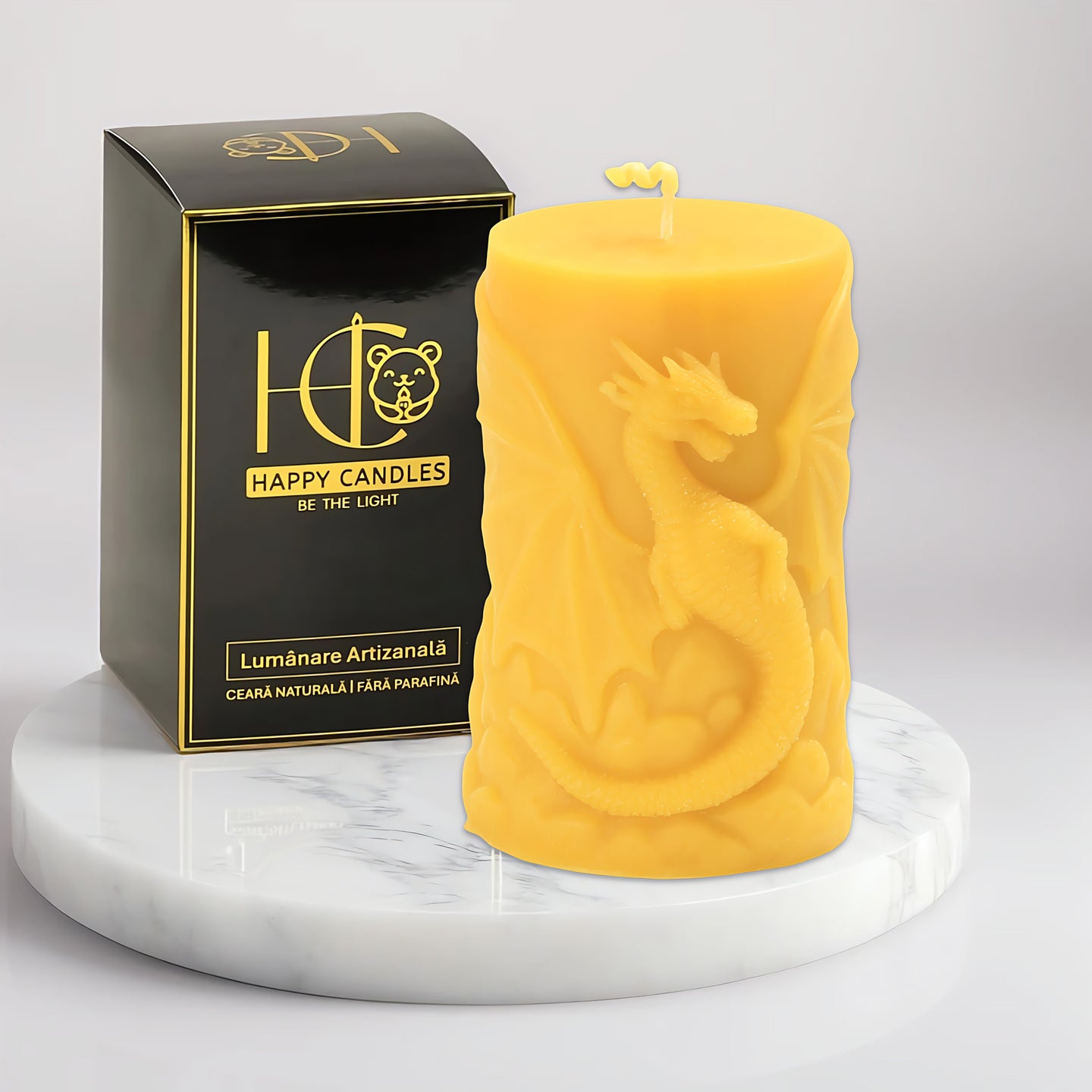 Fire Dragon Beeswax Candle Yellow Cover Image