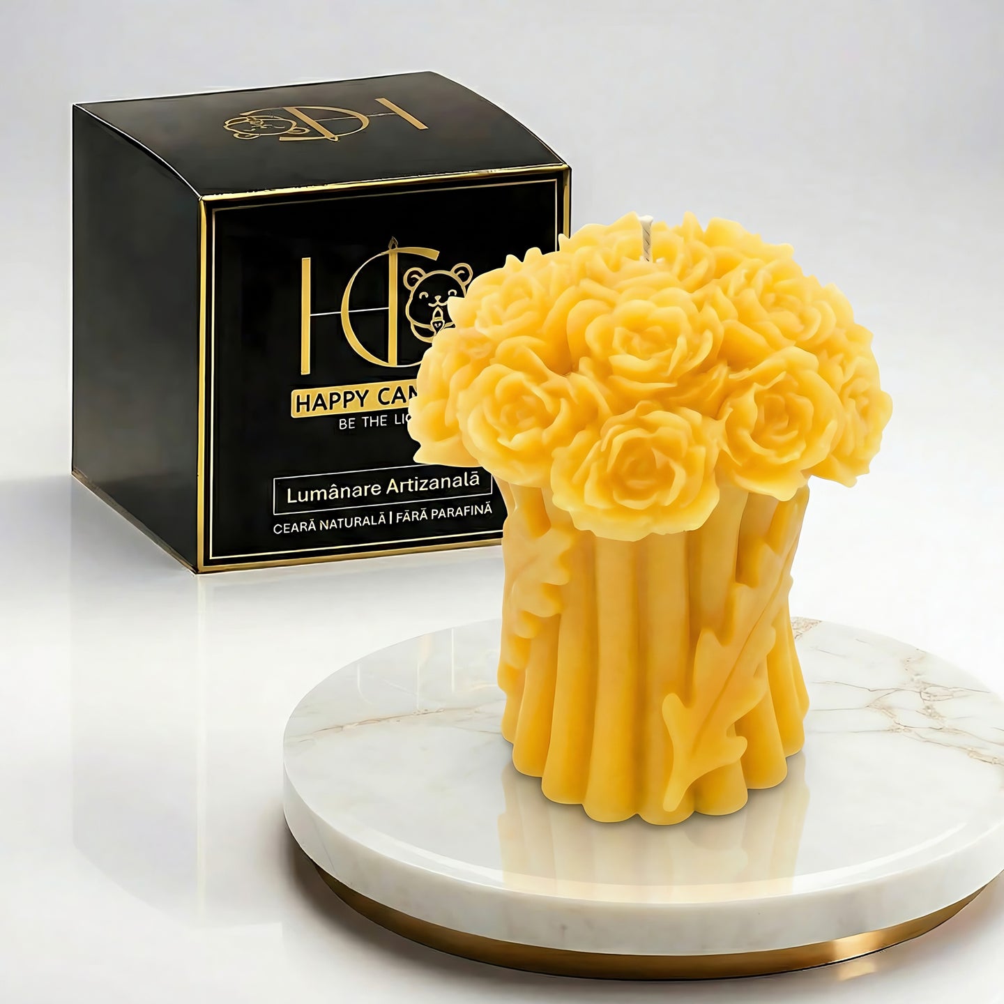 Flower Bouquet Beeswax Candle Yellow Cover Image