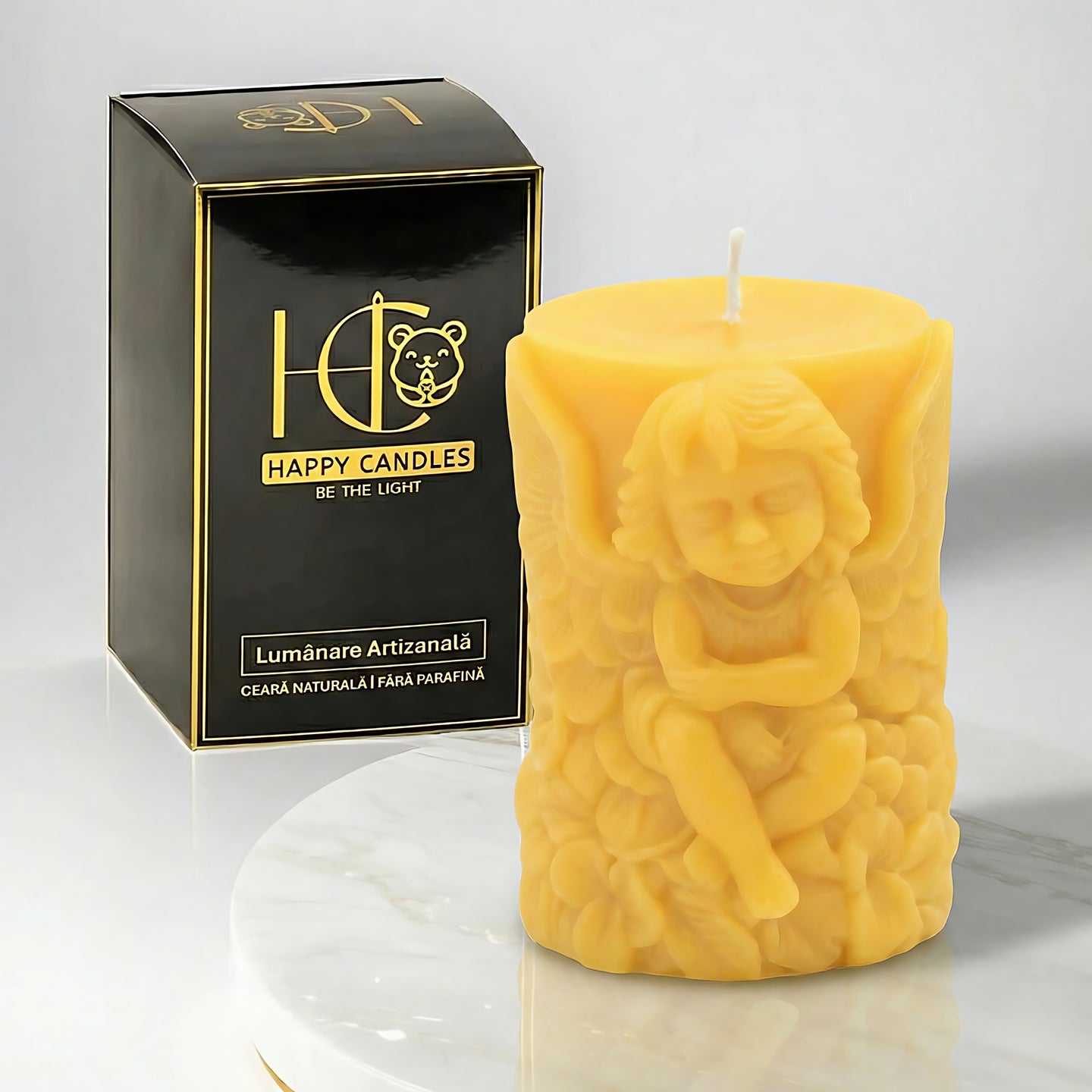 Svíčka ze včelího vosku Strážný anděl žlutá úvodní obrázek