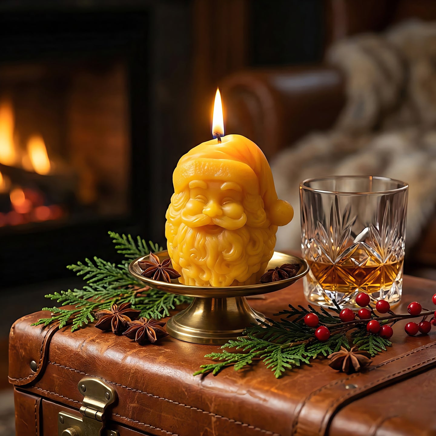 Happy Santa Beeswax Candle Accord 3