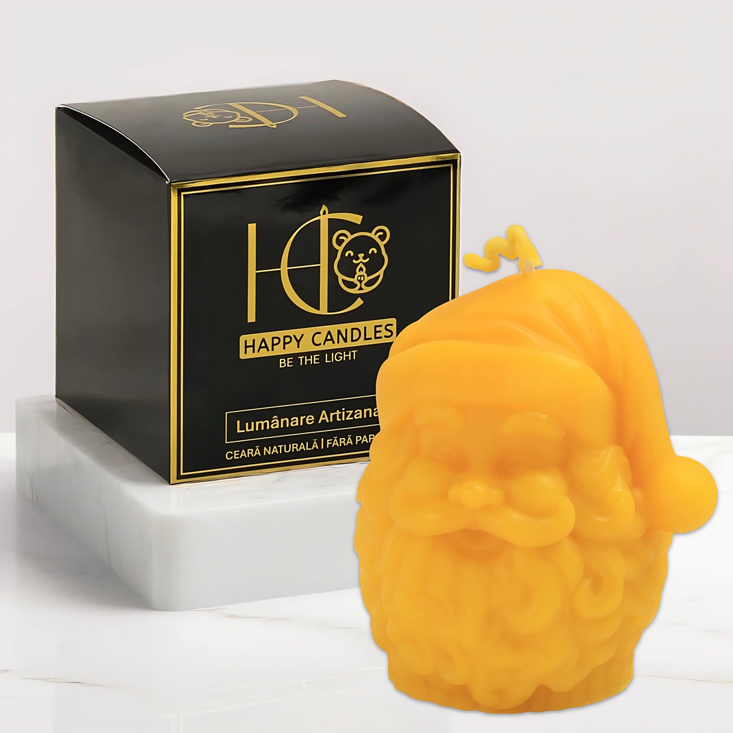 Happy Santa Beeswax Candle Yellow Cover Image