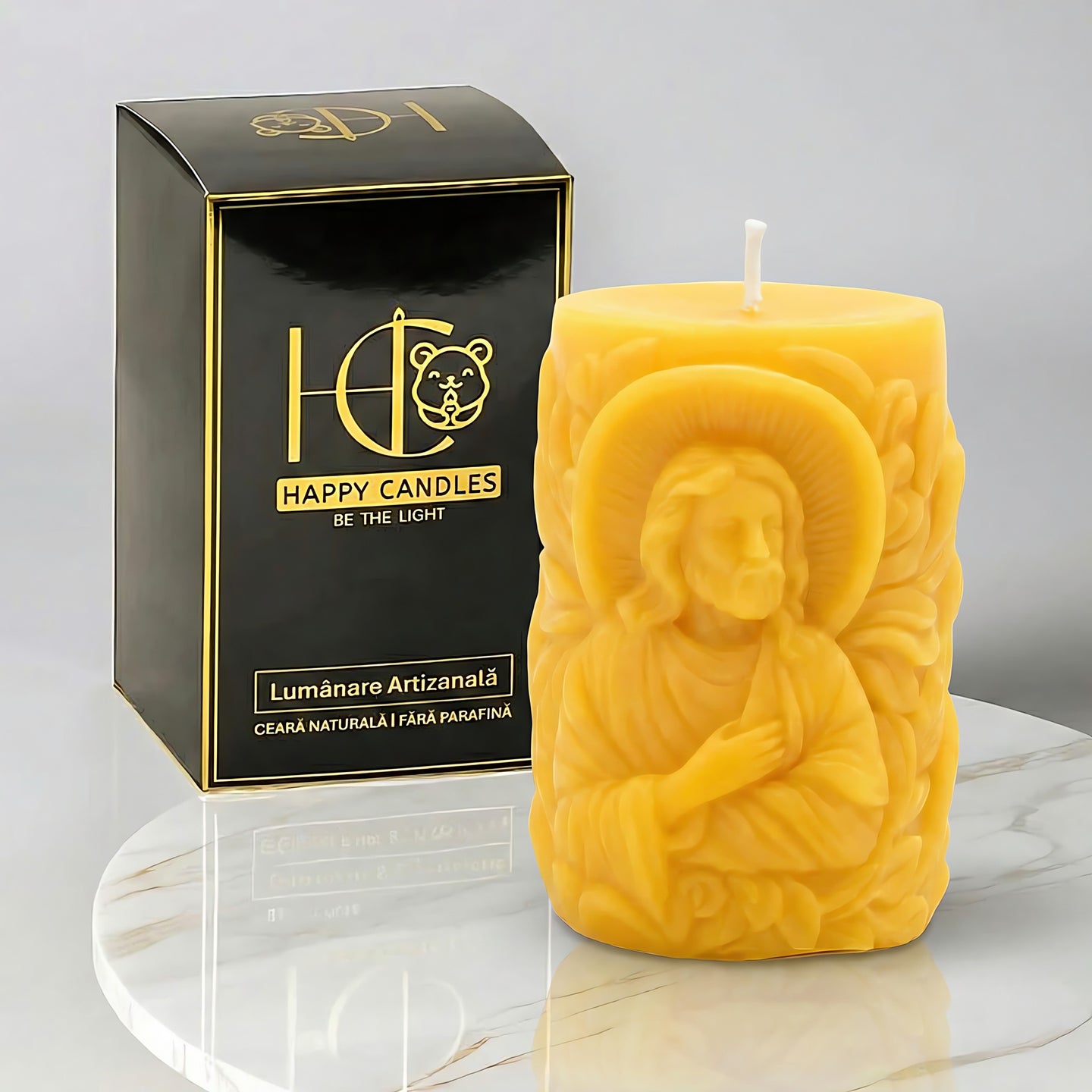 Jesus Beeswax Candle Yellow Cover Image