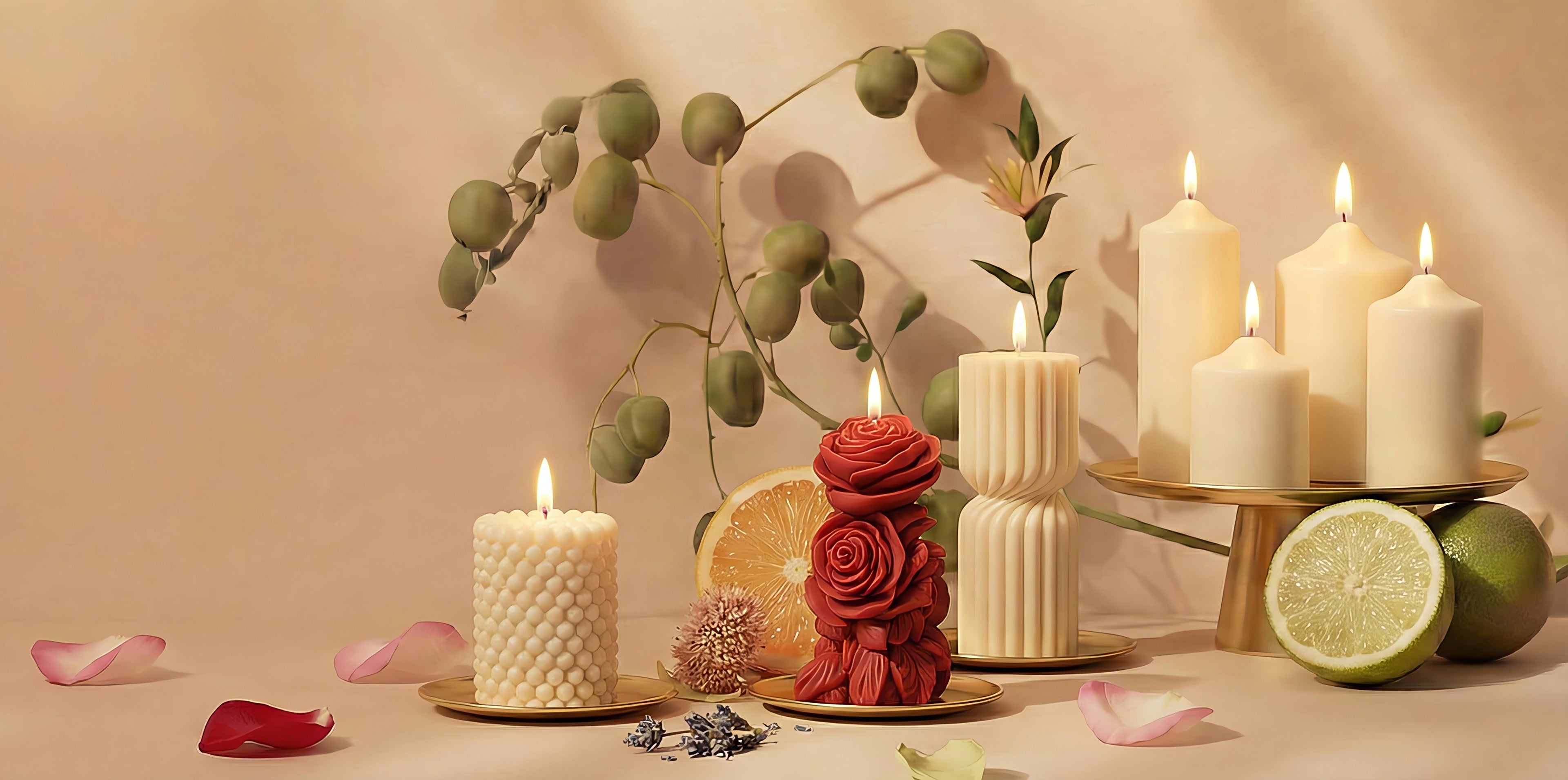 Premium Beeswax & Botanical Blend Candles – Happy Candles Romania