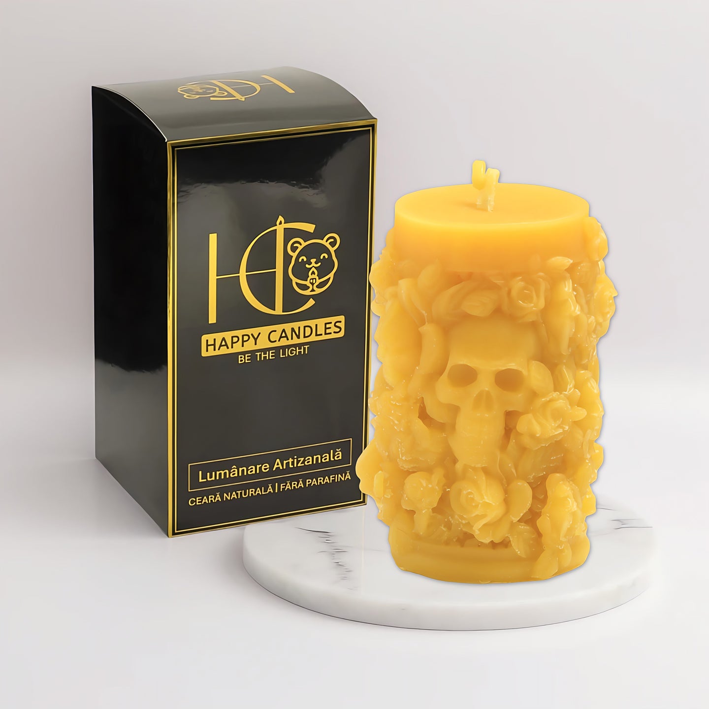 Svíčka ze včelího vosku Život a smrt Žlutá Titulní obrázek