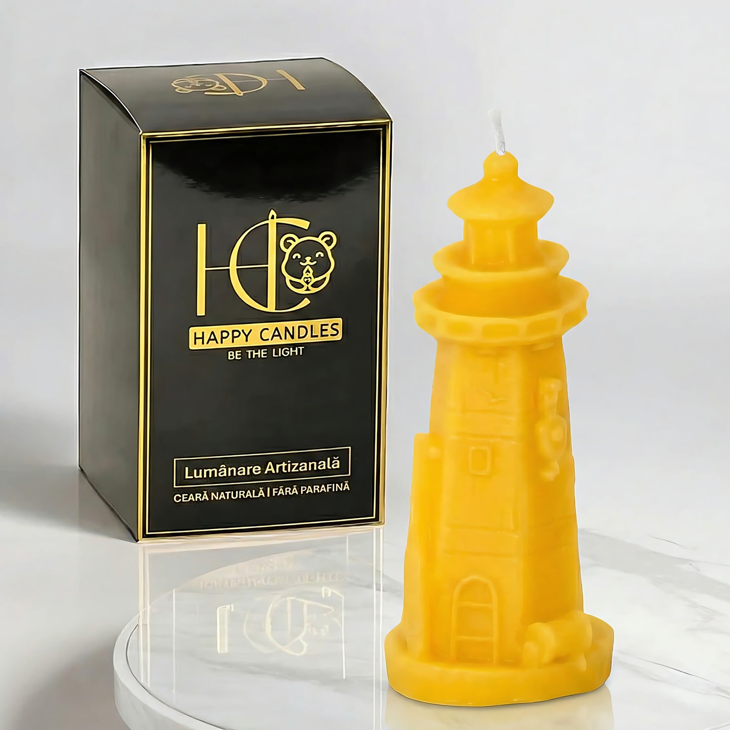 Lighthouse Beeswax Candle Yellow Cover Image