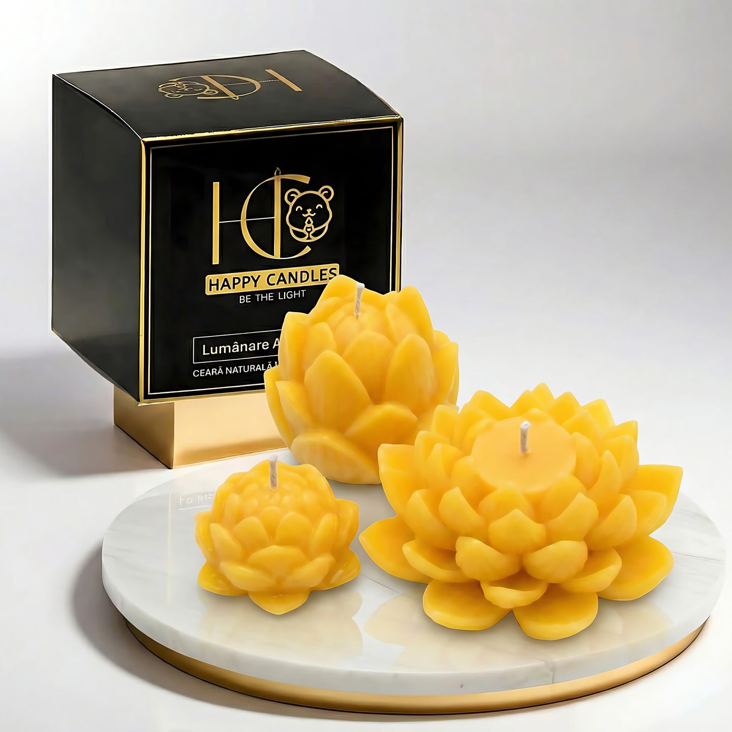 Lotus Bienenwachskerze Set 1 Gelb Titelbild