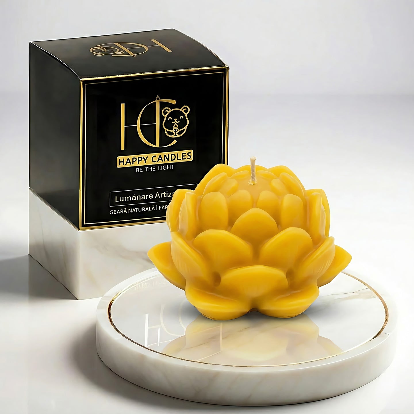 Lotus Bienenwachskerze Klein Gelb Titelbild