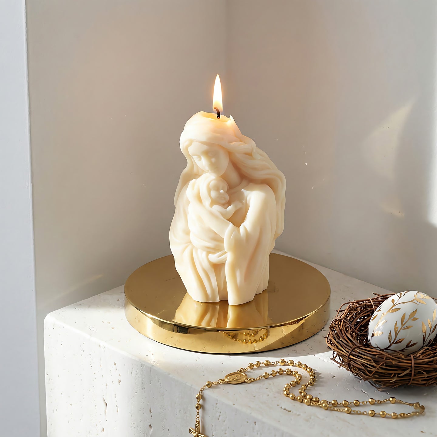Madonna And Child Beeswax Candle Accord 2
