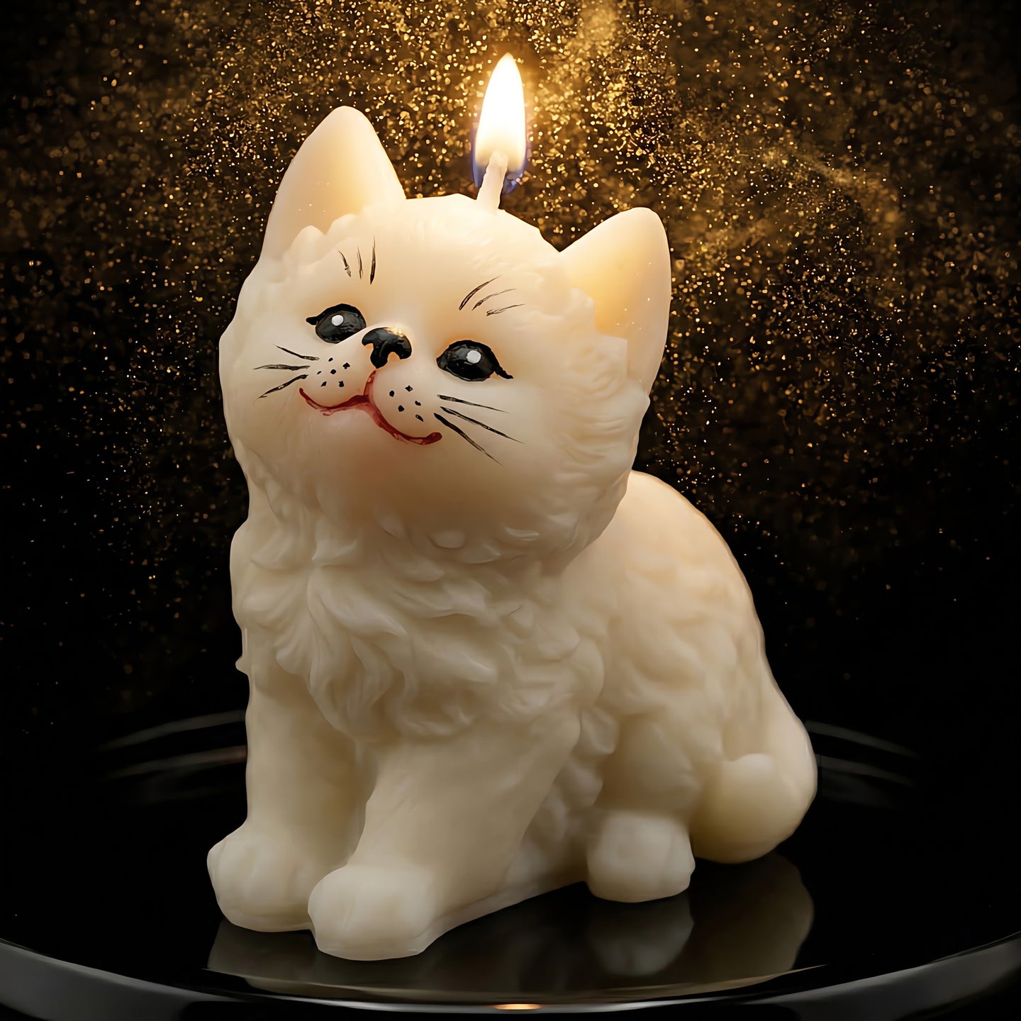 Meow | Hand-painted Scented Candle | Signature Coconut Blend (Soy-Free)