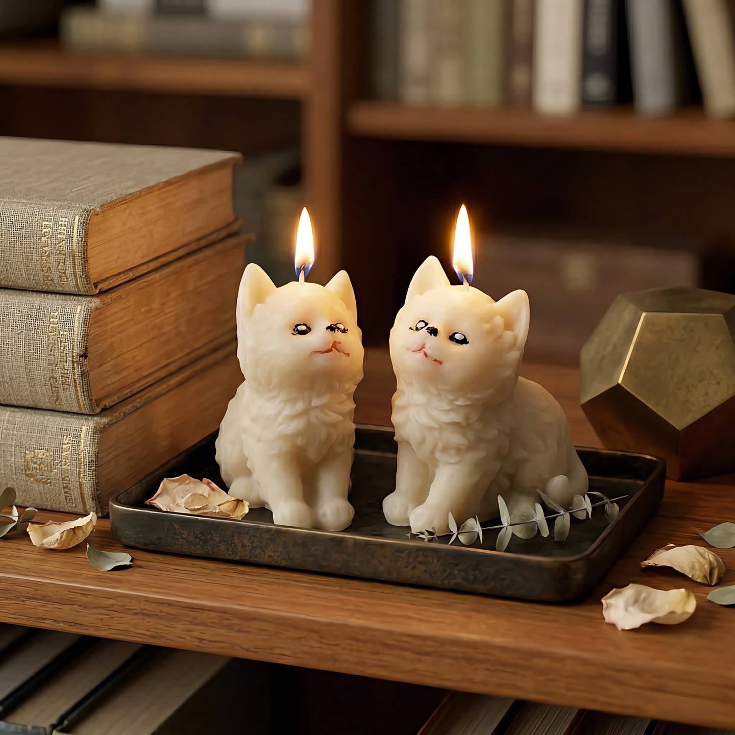 Meow | Hand-painted Scented Candle | Signature Coconut Blend (Soy-Free)