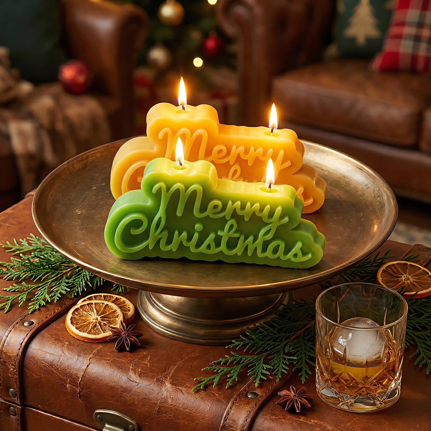 Merry Christmas Beeswax Candle Accord 3