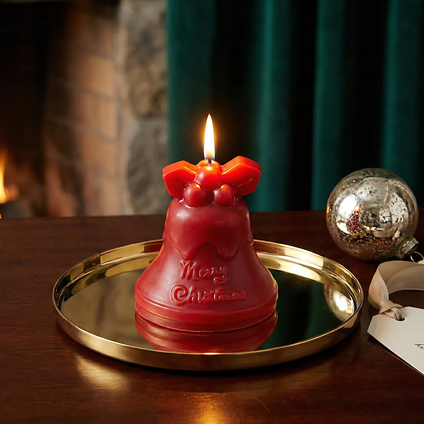 Merry Christmas Bell Beeswax Candle Accord 1