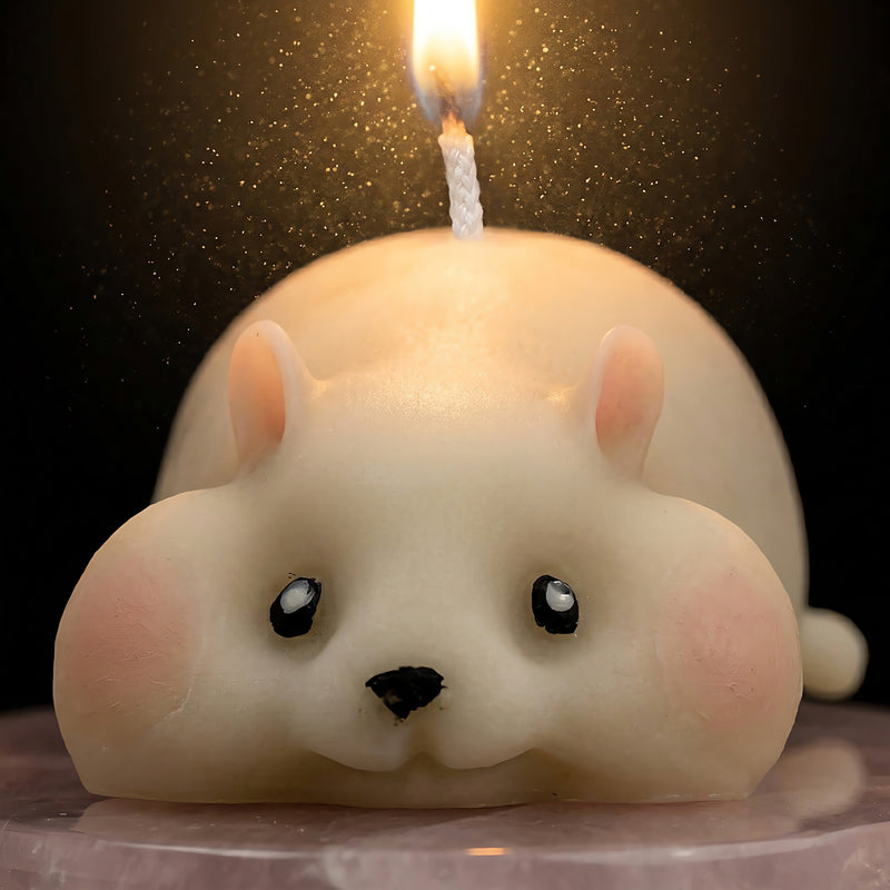 Nibbles the Hamster | Hand-painted Scented Candle | Signature Coconut Blend (Soy-Free)