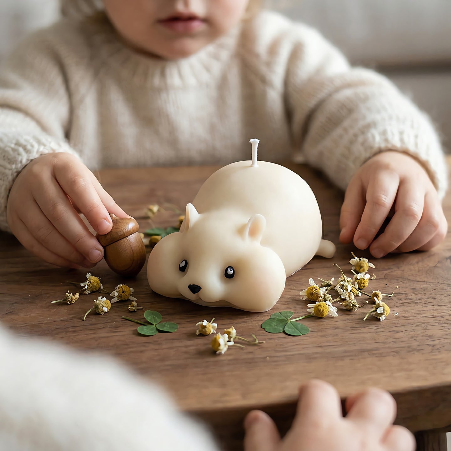 Nibbles the Hamster | Hand-painted Scented Candle | Signature Coconut Blend (Soy-Free)