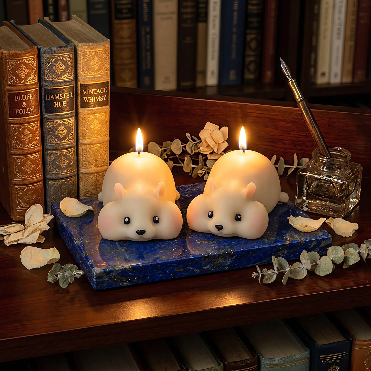 Nibbles the Hamster | Hand-painted Scented Candle | Signature Coconut Blend (Soy-Free)