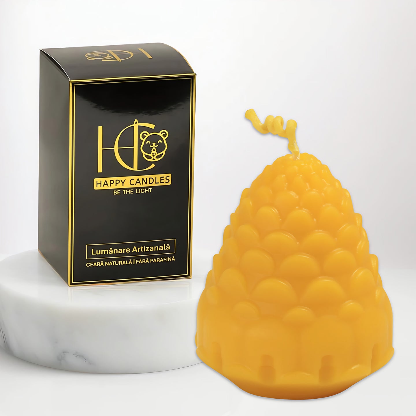Pine Cone Beeswax Candle Yellow Cover Image