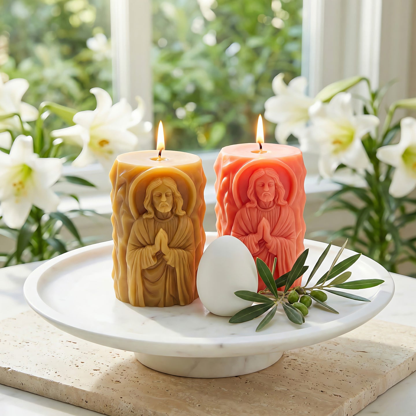 Svíčka ze včelího vosku Modlící se Ježíš Akord 3