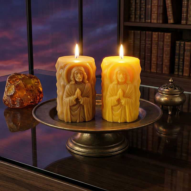 Praying Jesus Beeswax Candle Accord 4