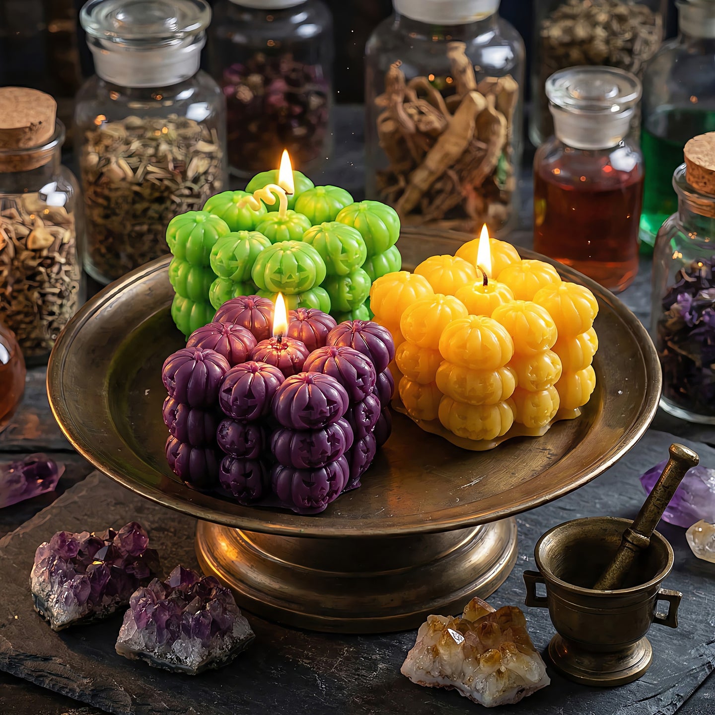 Pumpkins Cube Beeswax Candle Accord 3