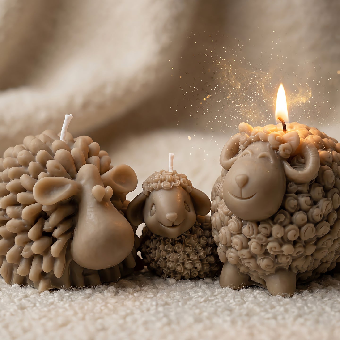 Sheep Family | Scented Candle Set | Signature Coconut Blend (Soy-Free)