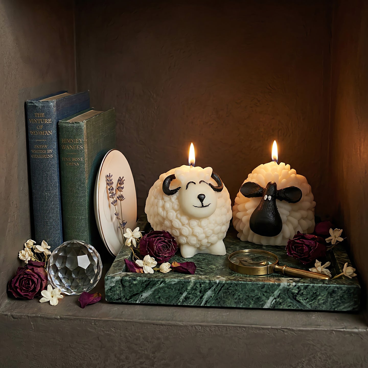 Sheep Family | Hand-painted Scented Candle Set | Signature Coconut Blend (Soy-Free)