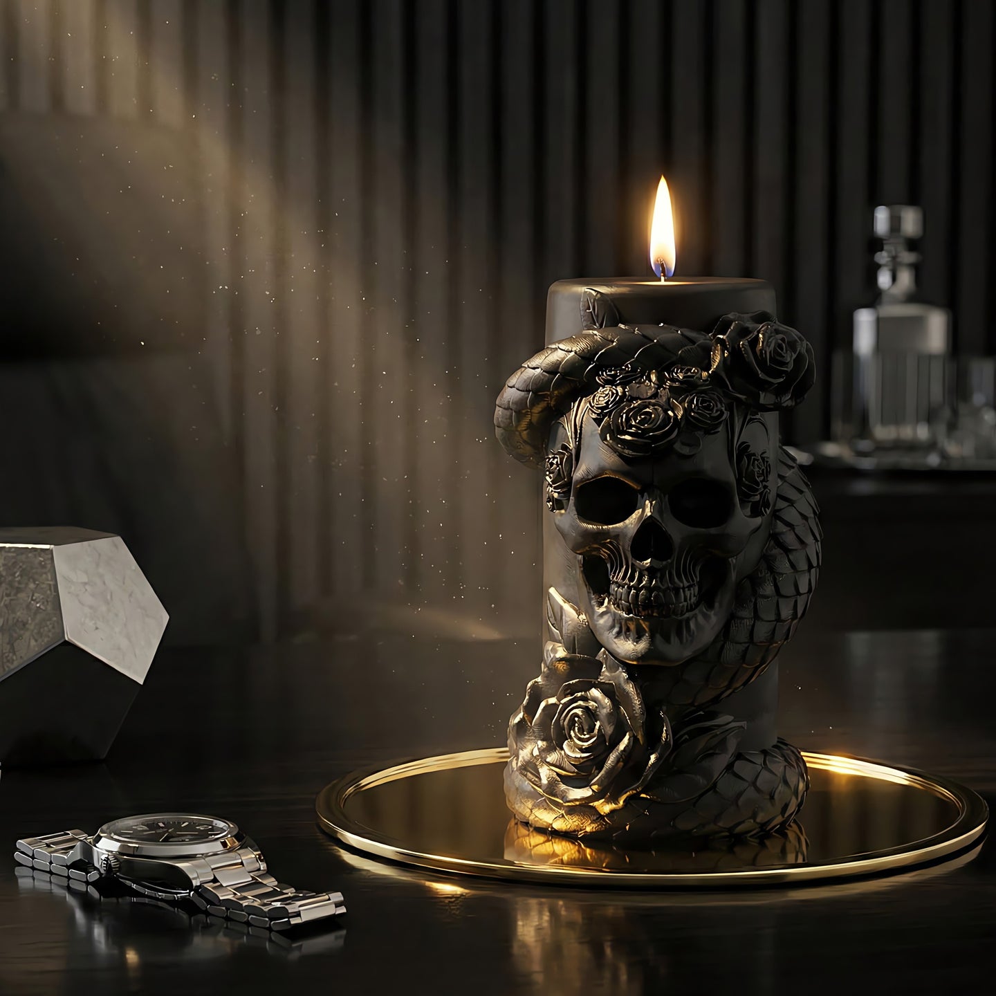 Skull N Roses Beeswax Candle Accord 1