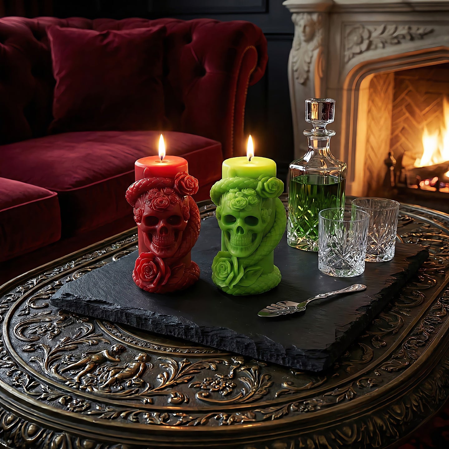 Skull N Roses Beeswax Candle Accord 3