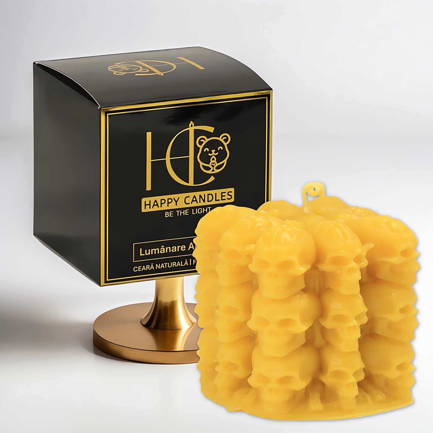 Skullbox Beeswax Candle Yellow Cover Image