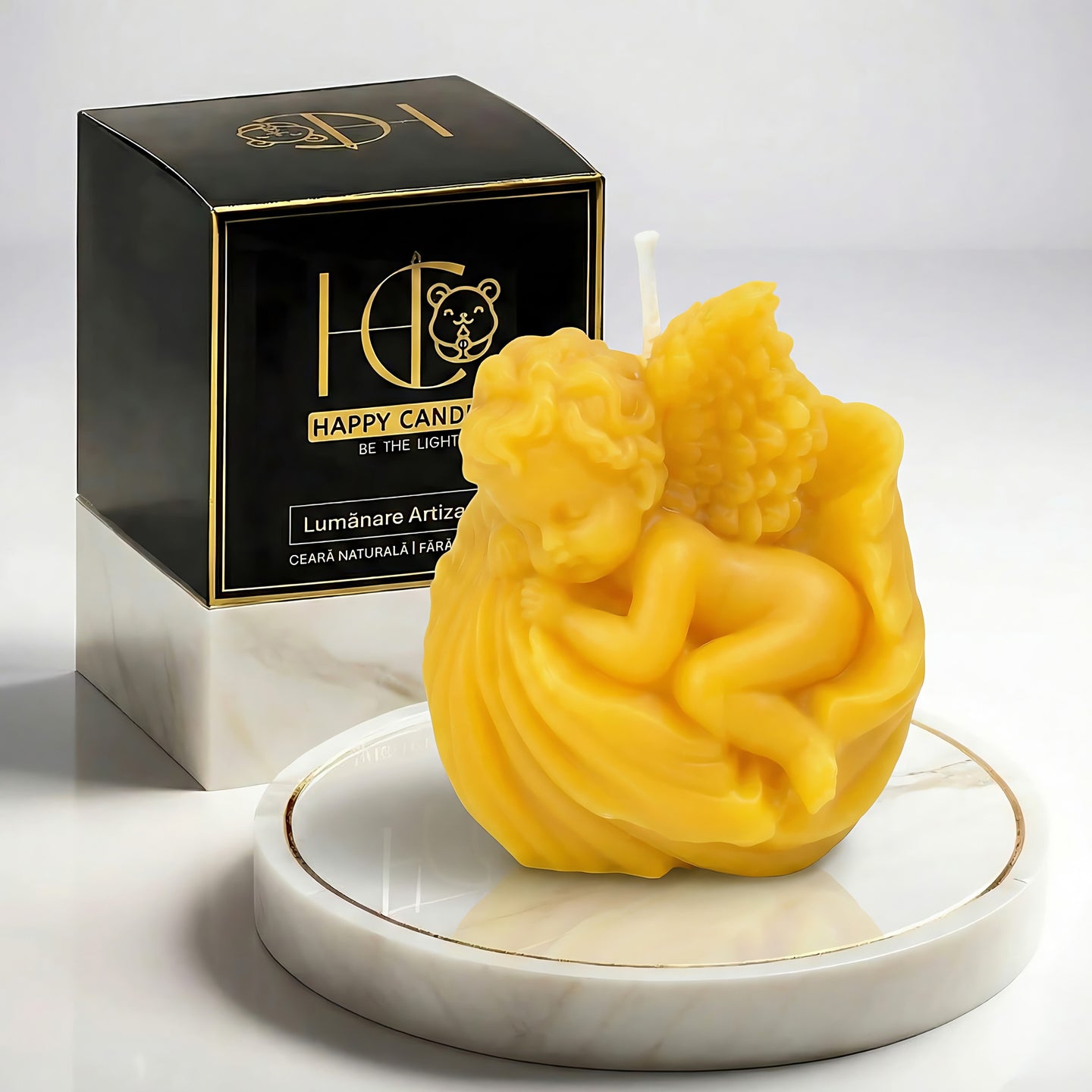 Sleeping Angel Beeswax Candle Yellow Cover Image