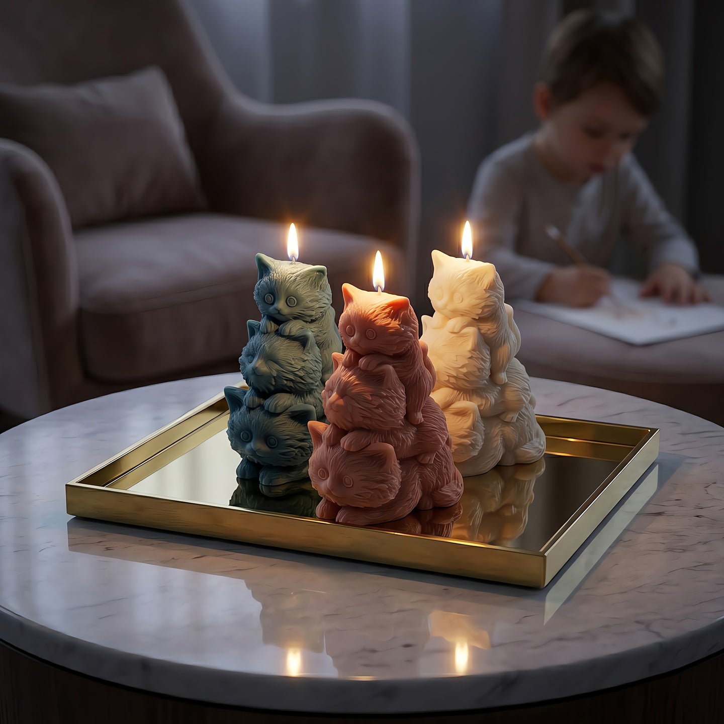 Stacked Kittens | Scented Candle | Signature Coconut Blend (Soy-Free)