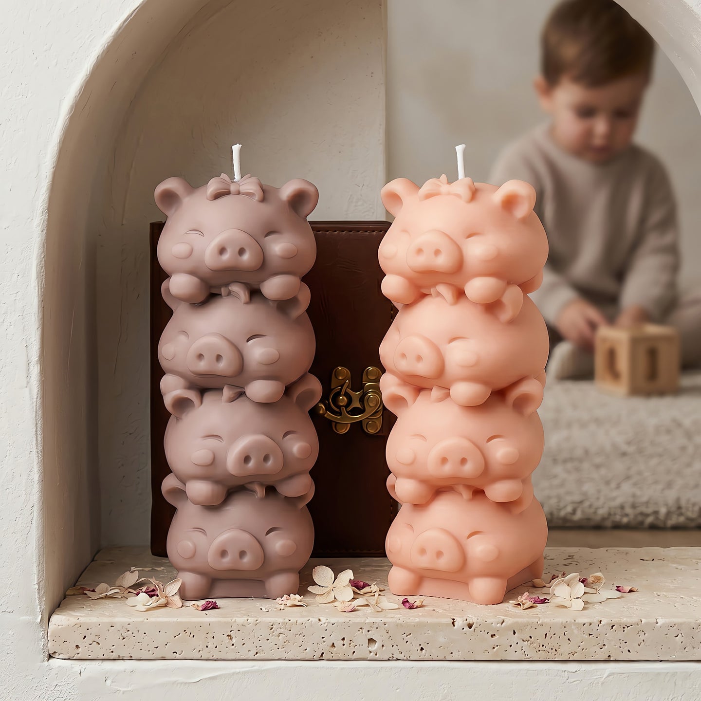 Stacked Piglets | Scented Candle | Signature Coconut Blend (Soy-Free)