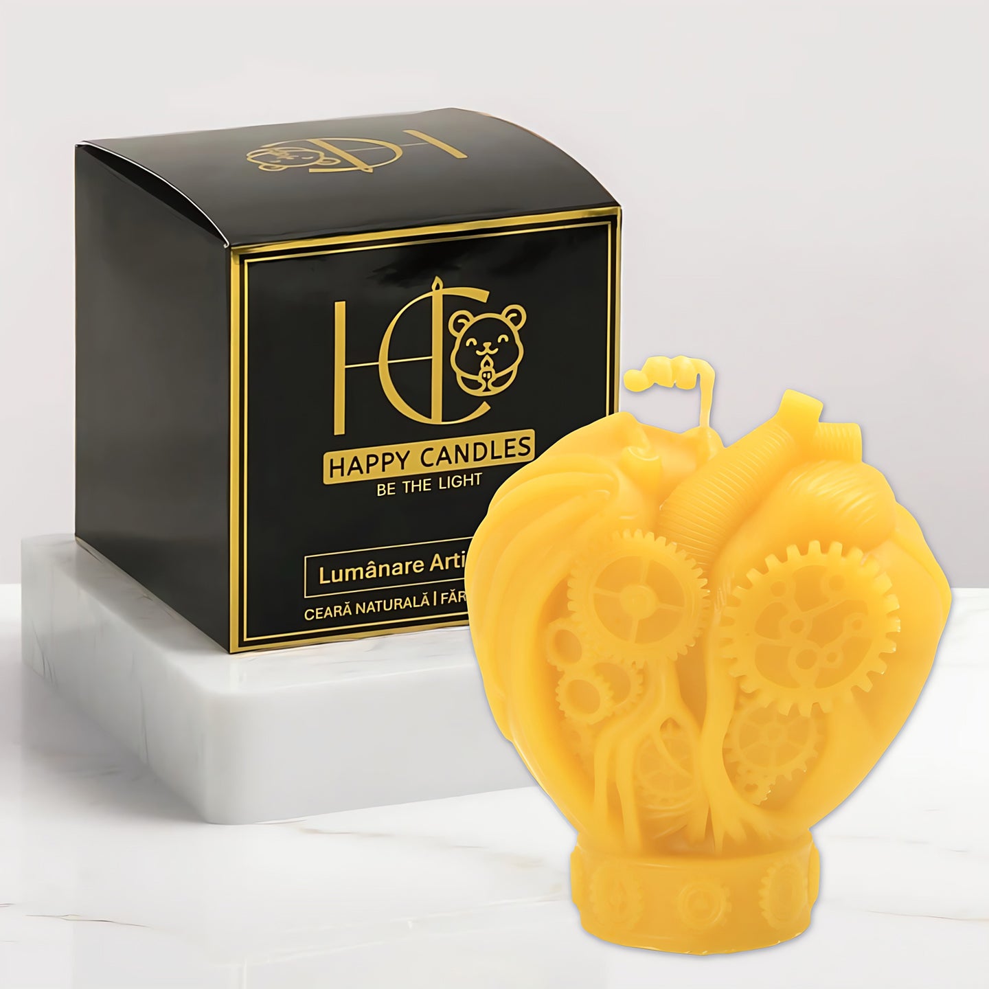 Steampunk Hearts Beeswax Candle 1 Yellow Cover Image