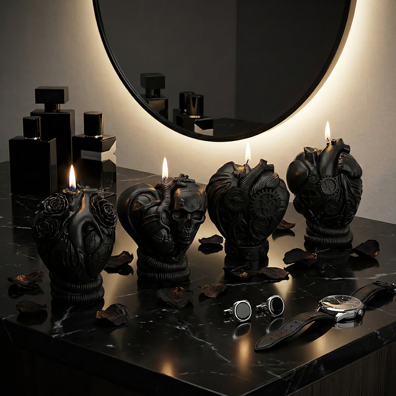 Steampunk Hearts Beeswax Candle Set Accord 1