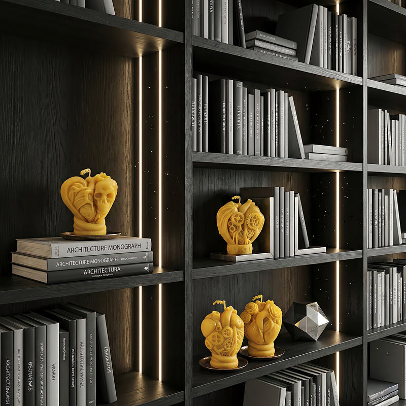 Steampunk Hearts Beeswax Candle Set Accord 2