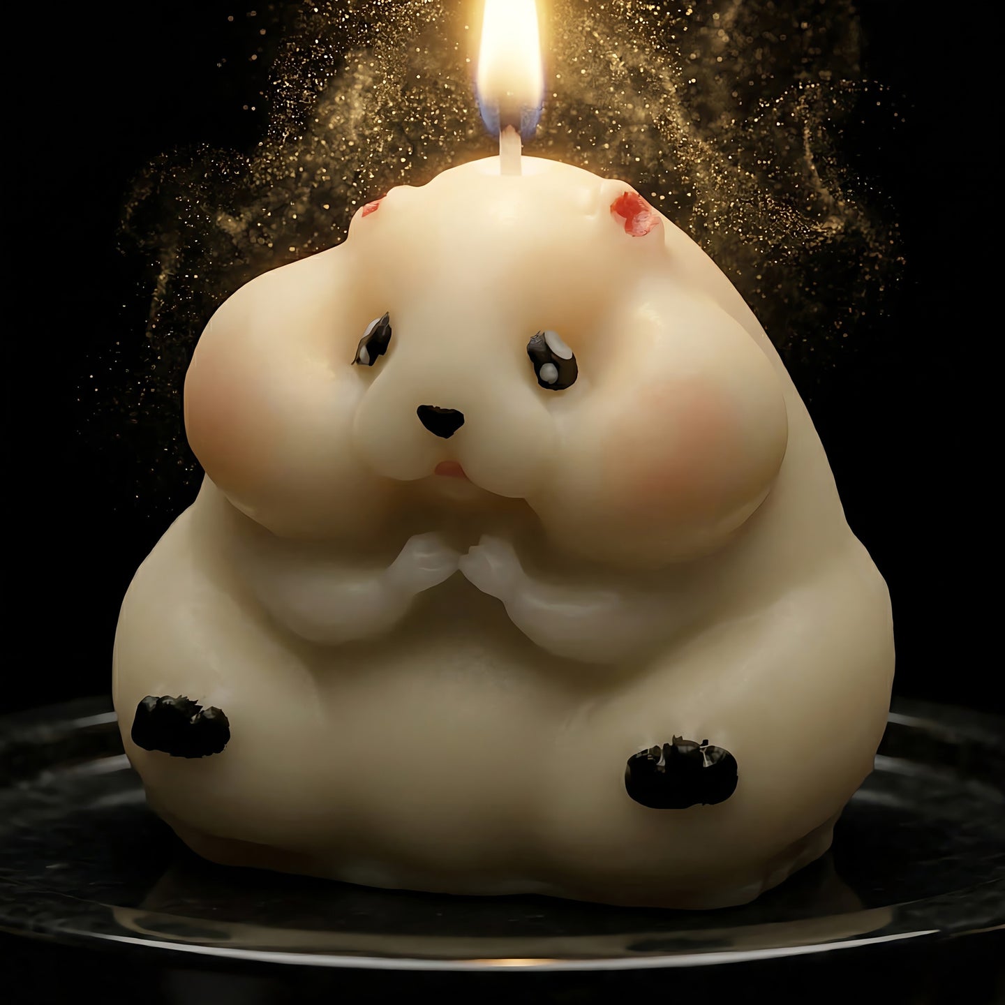 Sumo Hamster | Hand-painted Scented Candle | Signature Coconut Blend (Soy-Free)