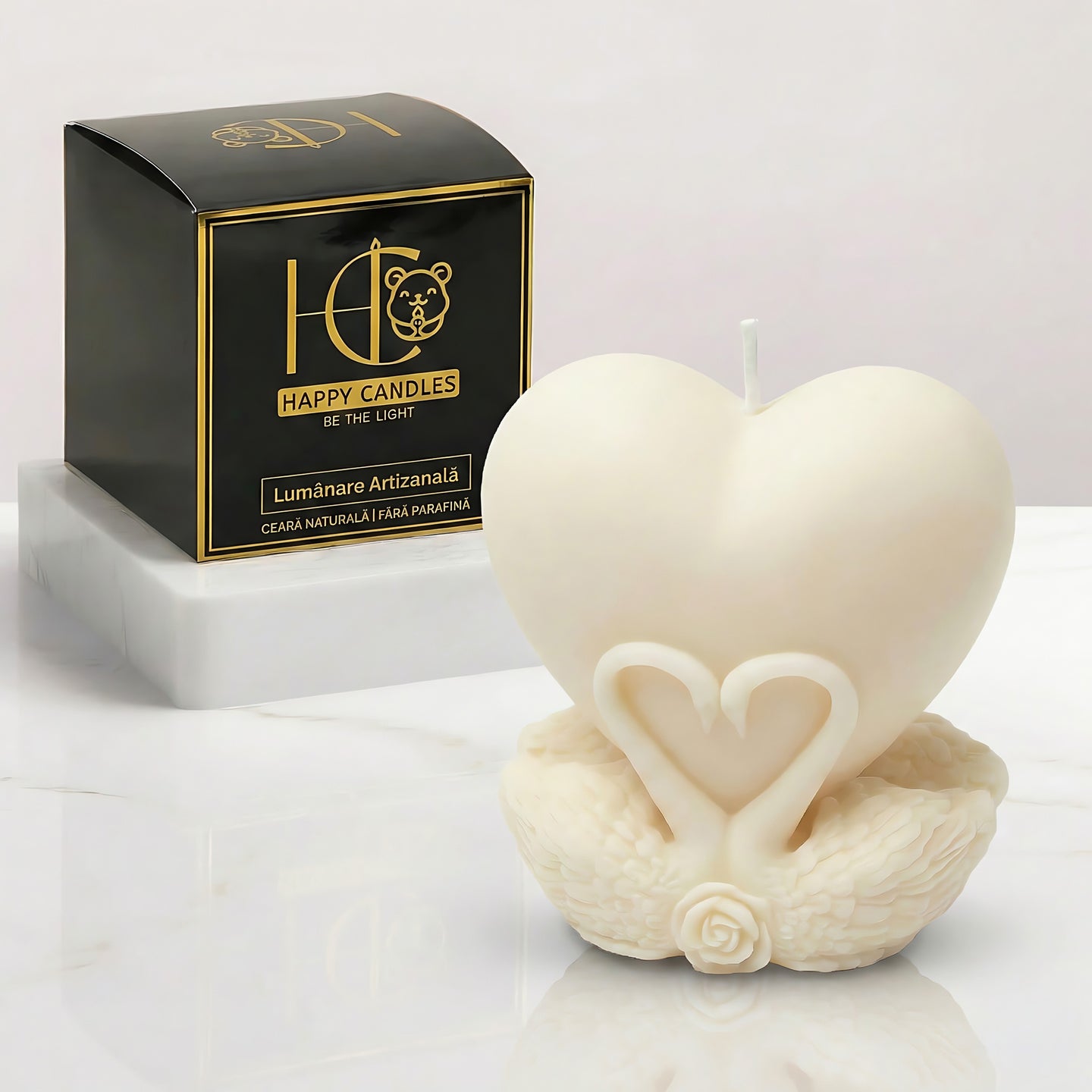 Swans Love Scented Candle White Cover Image