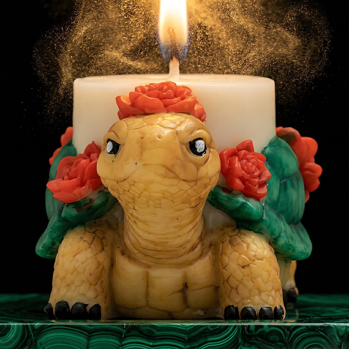 Tortoise | Hand-painted Scented Candle | Signature Coconut Blend (Soy-Free)