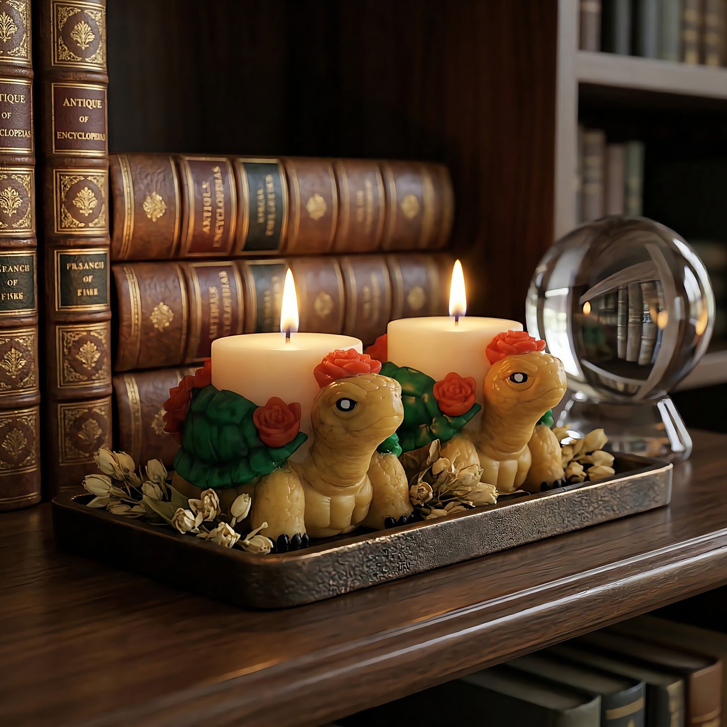 Tortoise | Hand-painted Scented Candle | Signature Coconut Blend (Soy-Free)