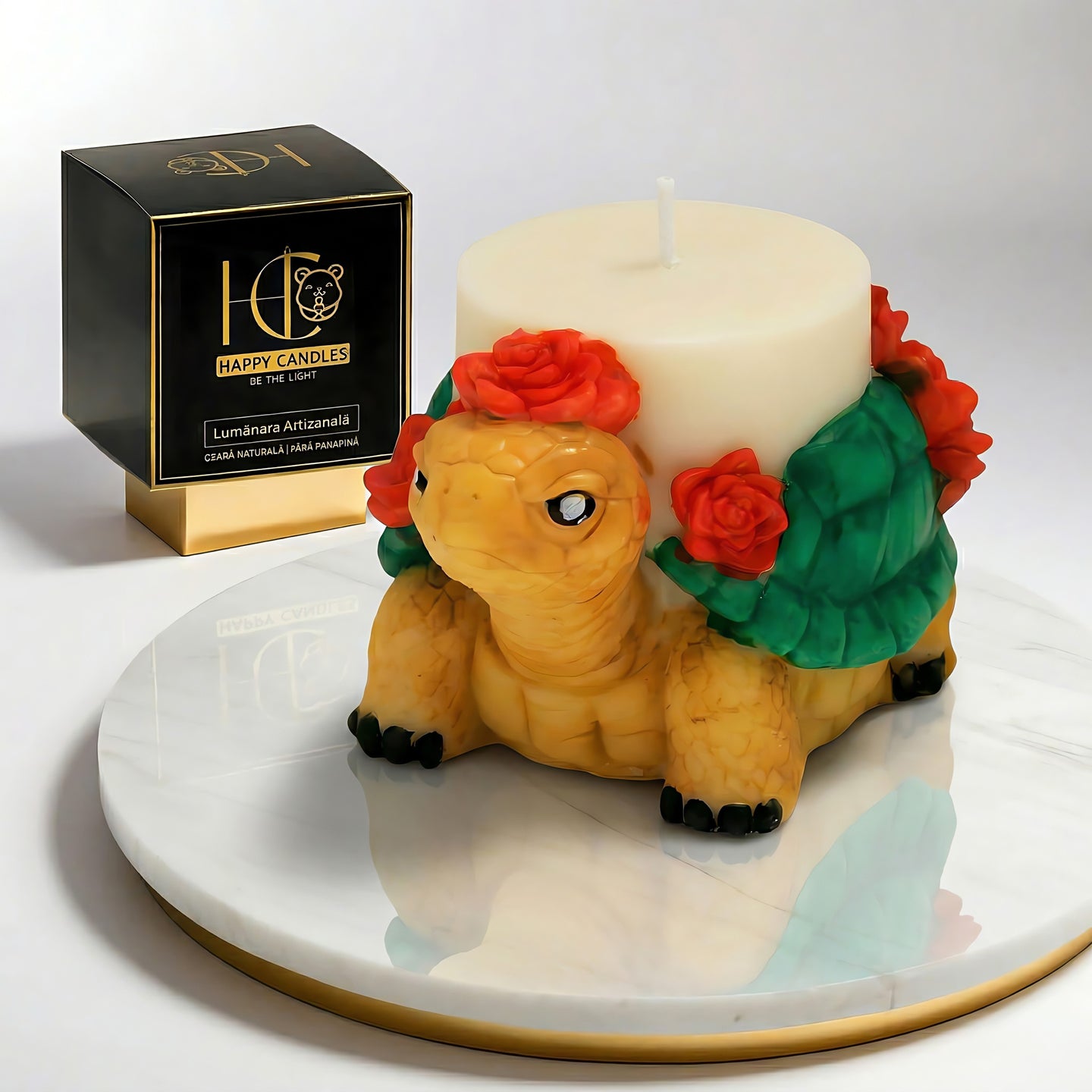 Tortoise | Hand-painted Scented Candle | Signature Coconut Blend (Soy-Free)
