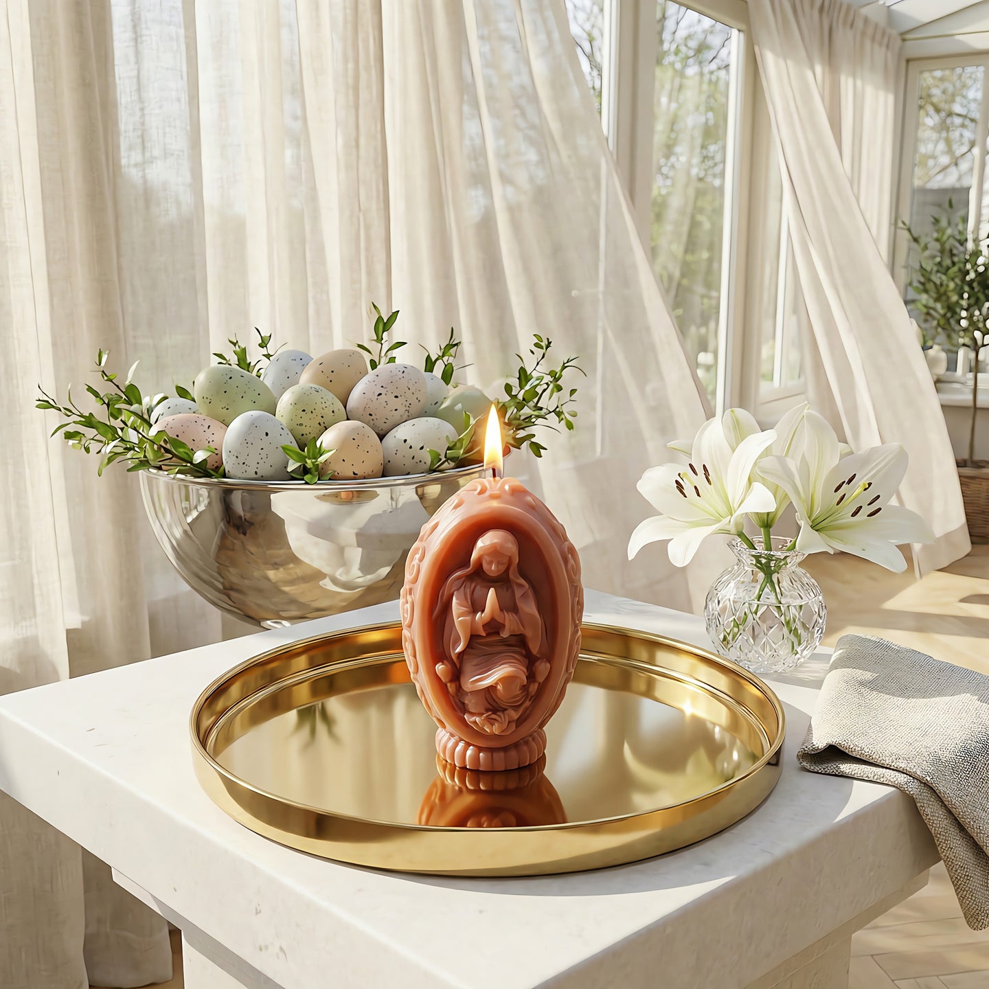 Virgin Marys Prayer Beeswax Candle Accord 1